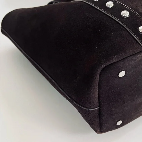 Evereve Sloane Studded Suede Leather Tote Bag NWT - Picture 9 of 14